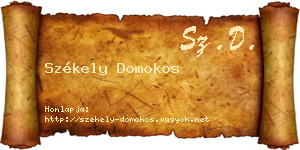 Székely Domokos névjegykártya